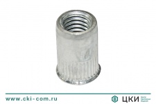 Заклёпка-гайка стальная с плоским уменьшенным бортиком рифлёная (СТ UK РИФ)