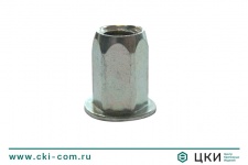 Заклёпка-гайка стальная с потайным уменьшенным бортиком шестигранная (СТ UK HEX)